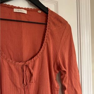 Doen Pointelle 3/4th Sleeve Top